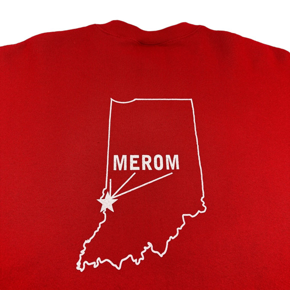 Vintage Veterans Memorial Sweater Adult LARGE Red Sweatshirt Y2K Indiana 2002 - Picture 4 of 6